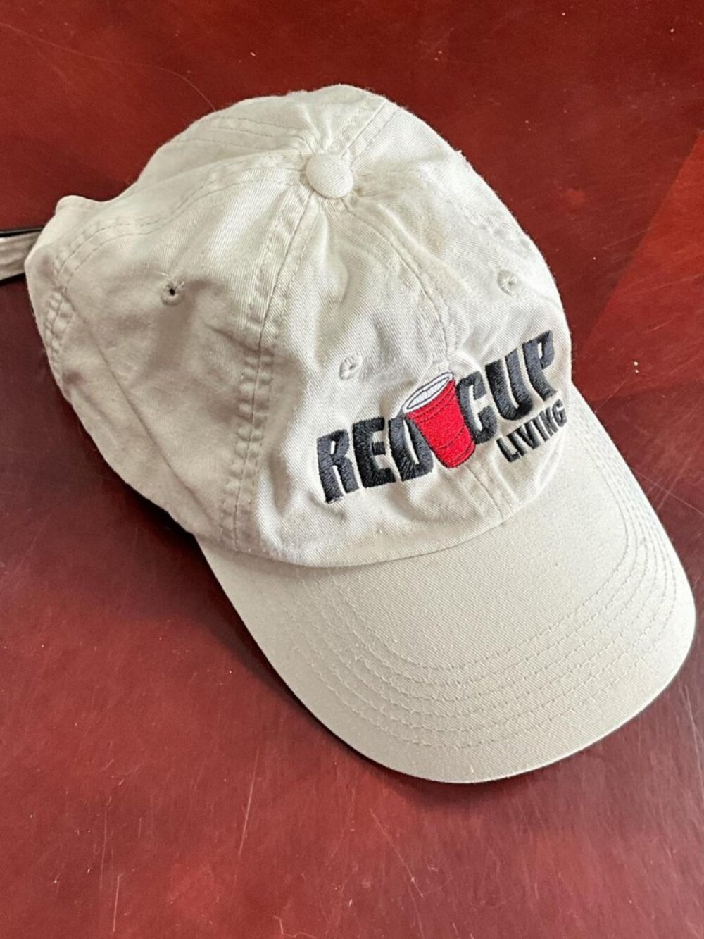 Mens Port Authority Fraternity Red Solo Cup Living Adjustable Hat Cream Party